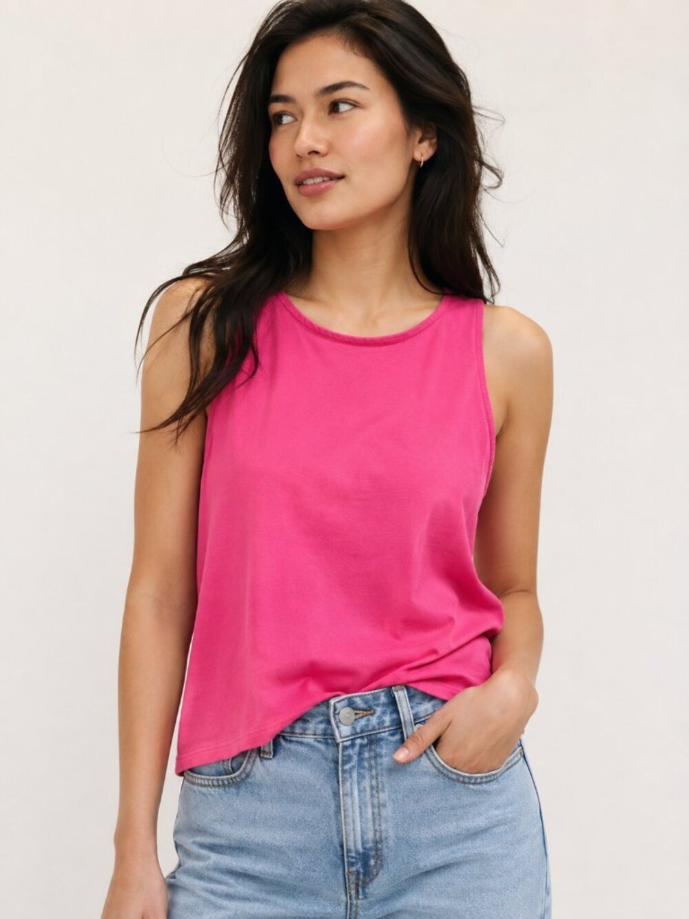 Women's Pink Sleeveless Tank Top 0796